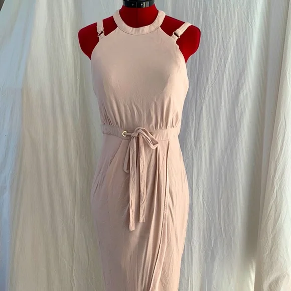 SHEIKE Blush Pink Tulip Skirt Midi Dress Size 10 - Picture 1 of 11